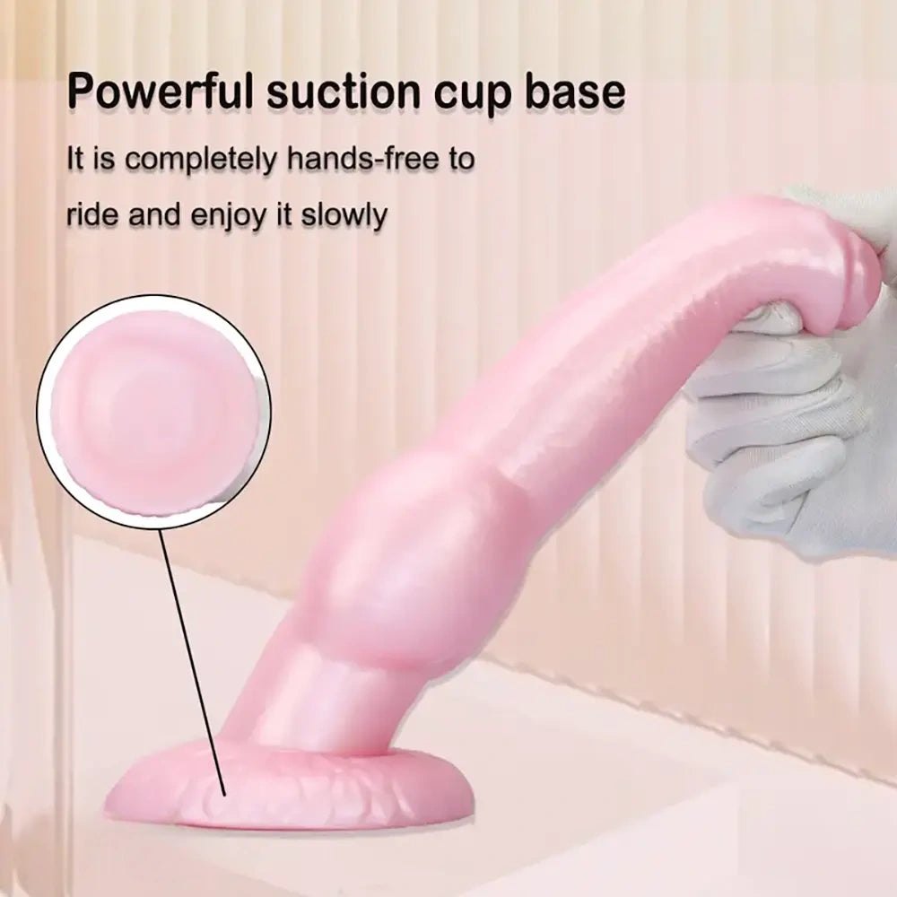 Pink silicone knotted animal dildo, photo 5