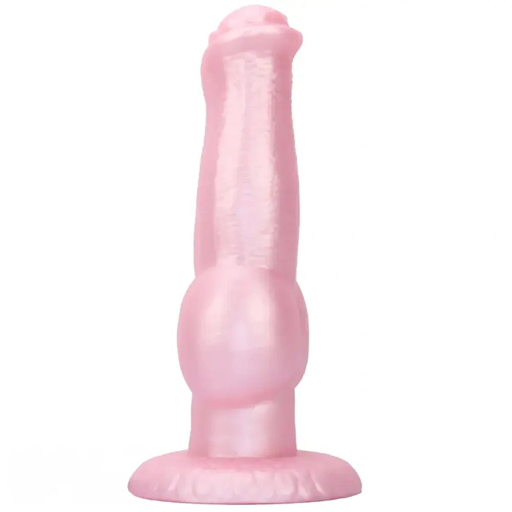 Pink silicone knotted animal dildo, photo 7