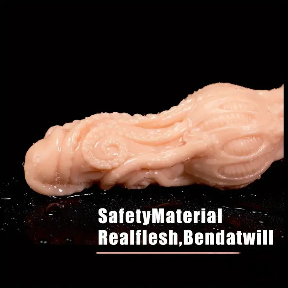 Flesh-tone fantasy dildo with swirled knot texture, photo 5