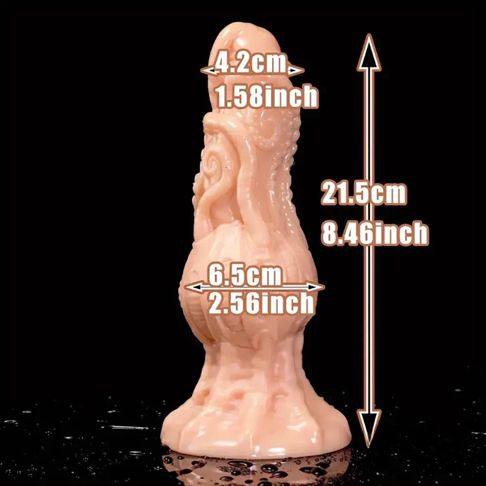 Flesh-tone fantasy dildo with swirled knot texture, photo 6