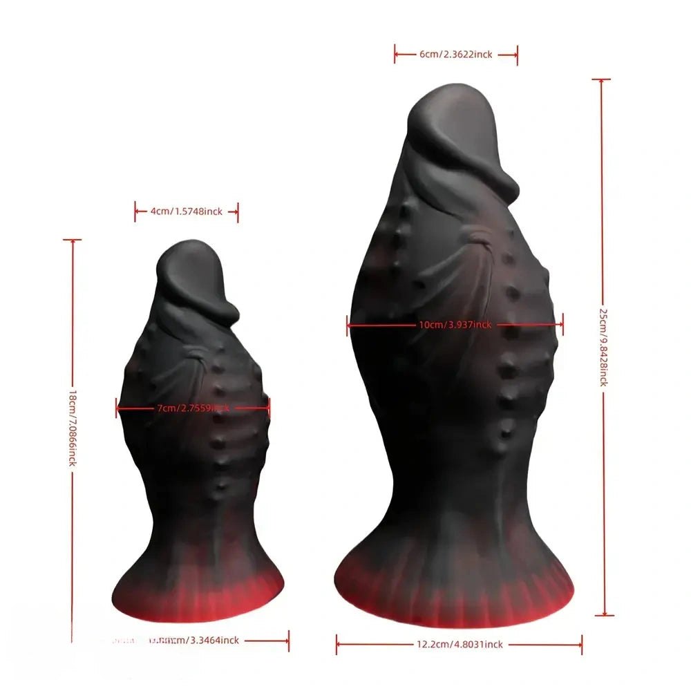 Black silicone dragon dildo with spiked ridge, photo 8