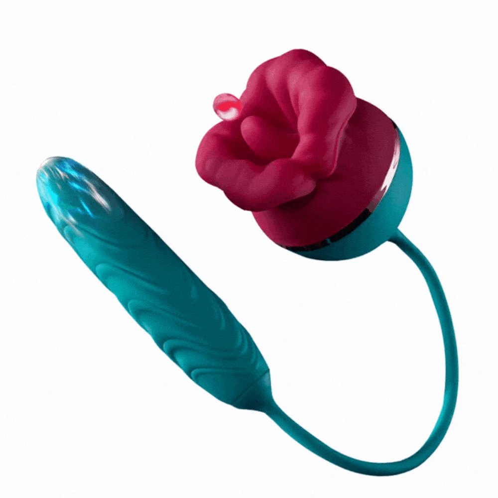 Rose-style licking thrusting vibrator, photo 1