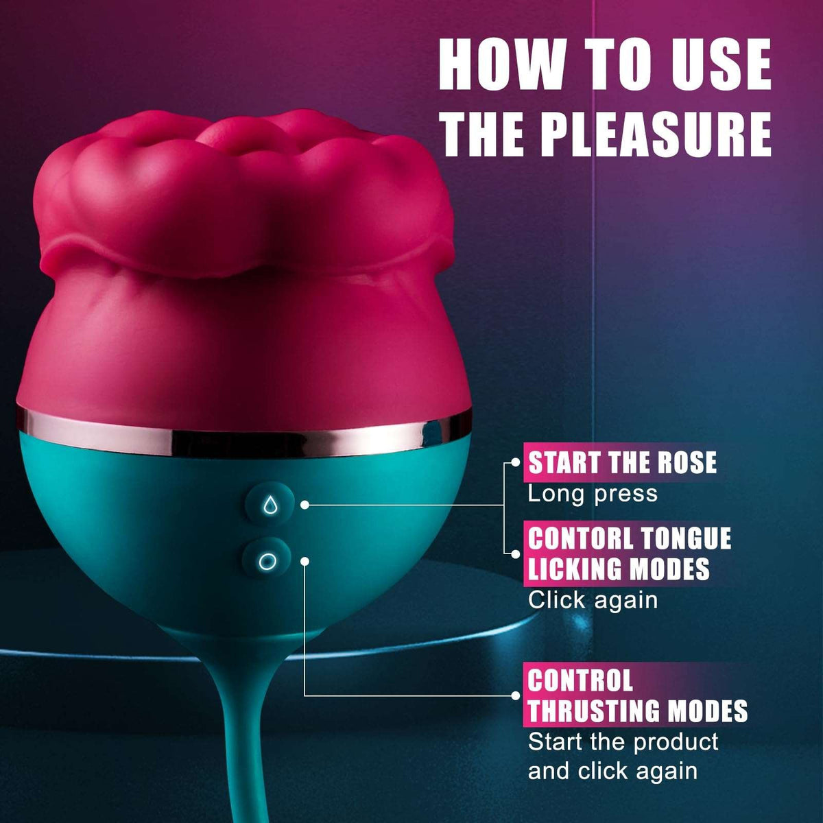 Rose-style licking thrusting vibrator, photo 2