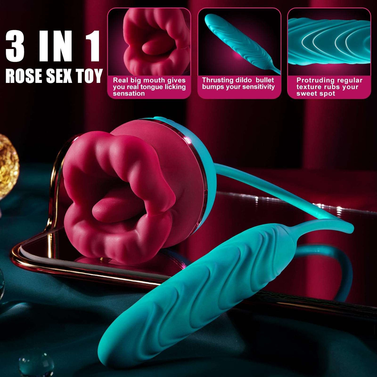 Rose-style licking thrusting vibrator, photo 4