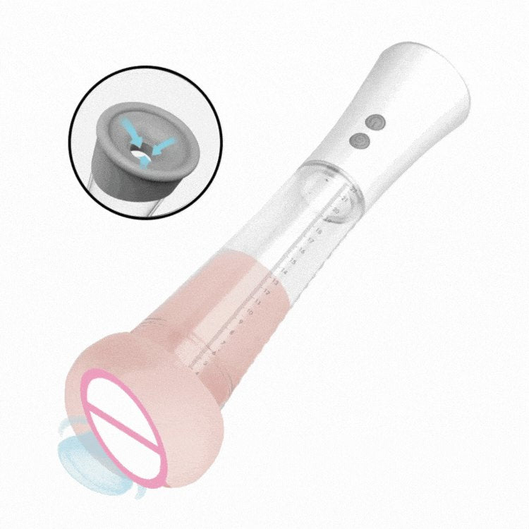 White vibrating penis vacuum pump, photo 1