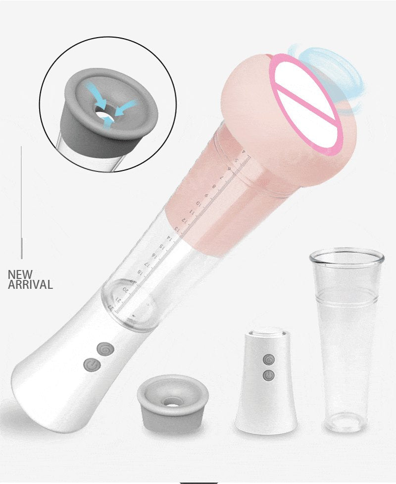 White vibrating penis vacuum pump, photo 3