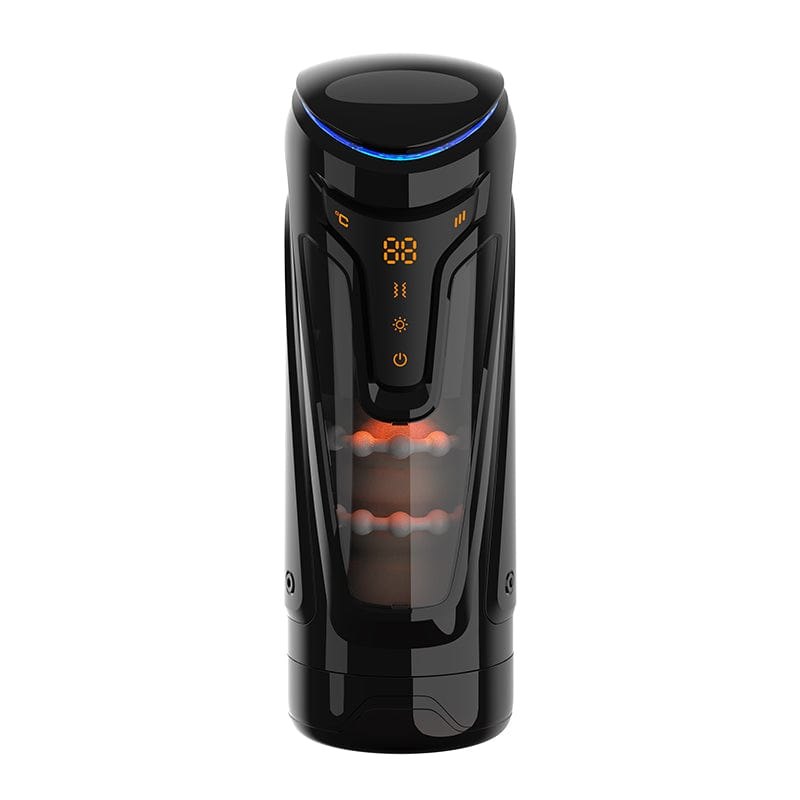 Dark grey vibrating thrusting male masturbator, photo 1
