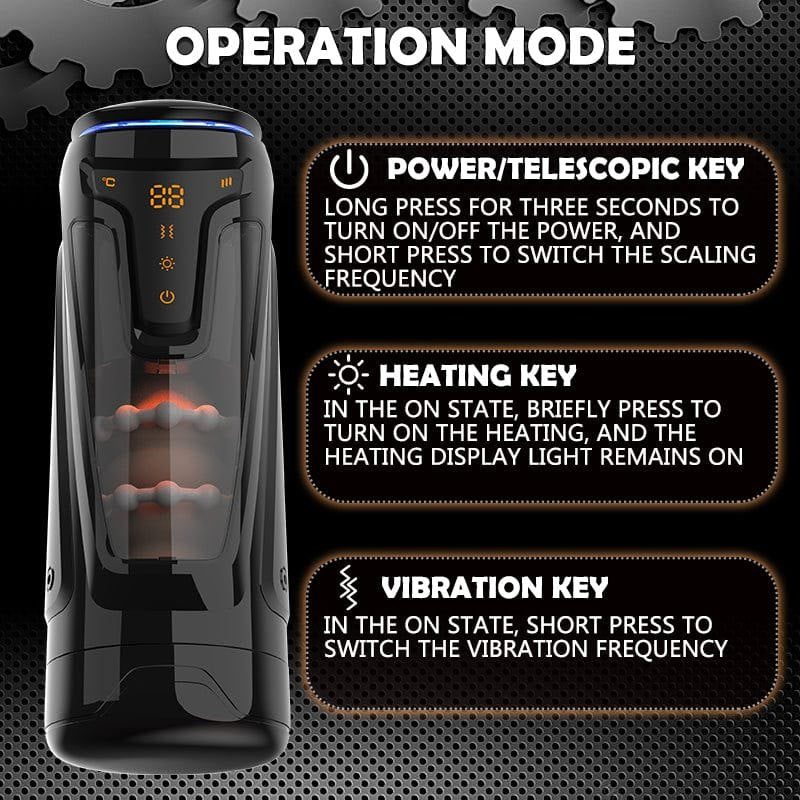 Dark grey vibrating thrusting male masturbator, photo 6