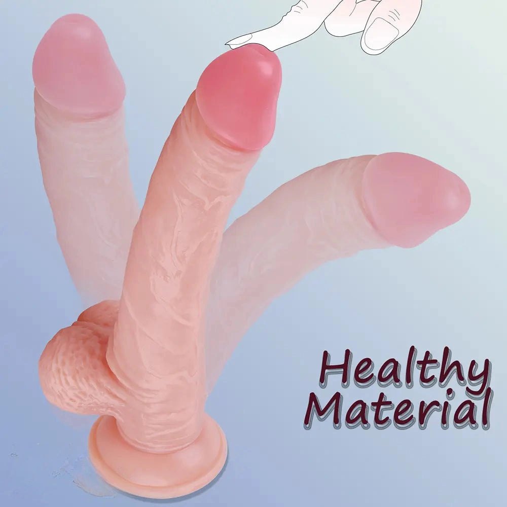 Flesh-tone realistic PVC dildo with suction cup base, photo 10
