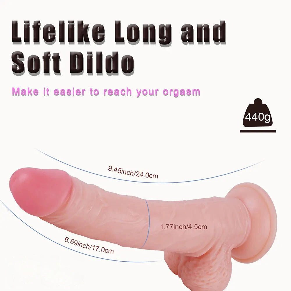 Flesh-tone realistic PVC dildo with suction cup base, photo 12