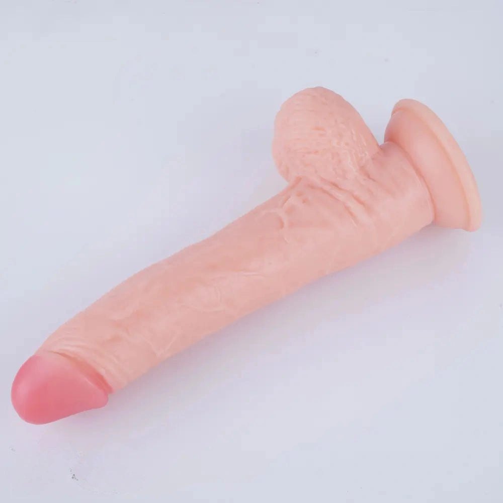Flesh-tone realistic PVC dildo with suction cup base, photo 5