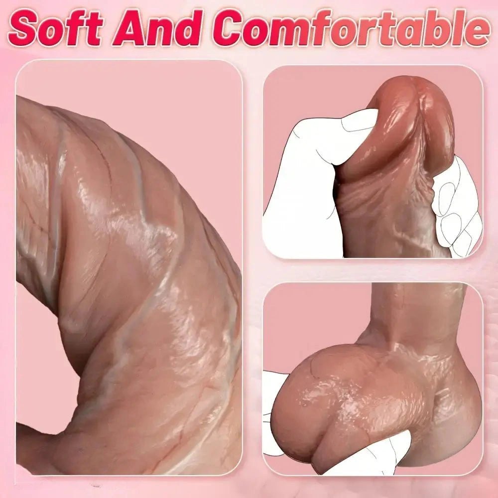 Flesh silicone large realistic dildo, photo 4