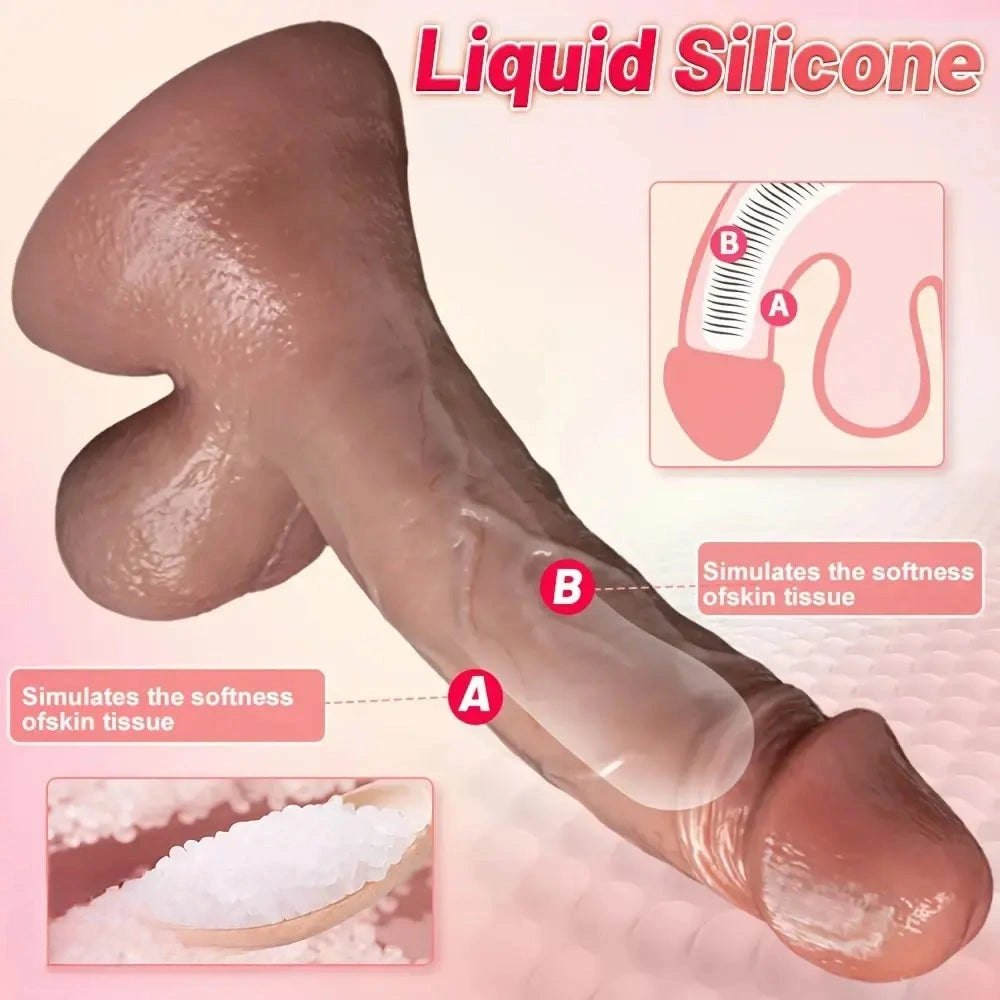 Flesh silicone large realistic dildo, photo 9
