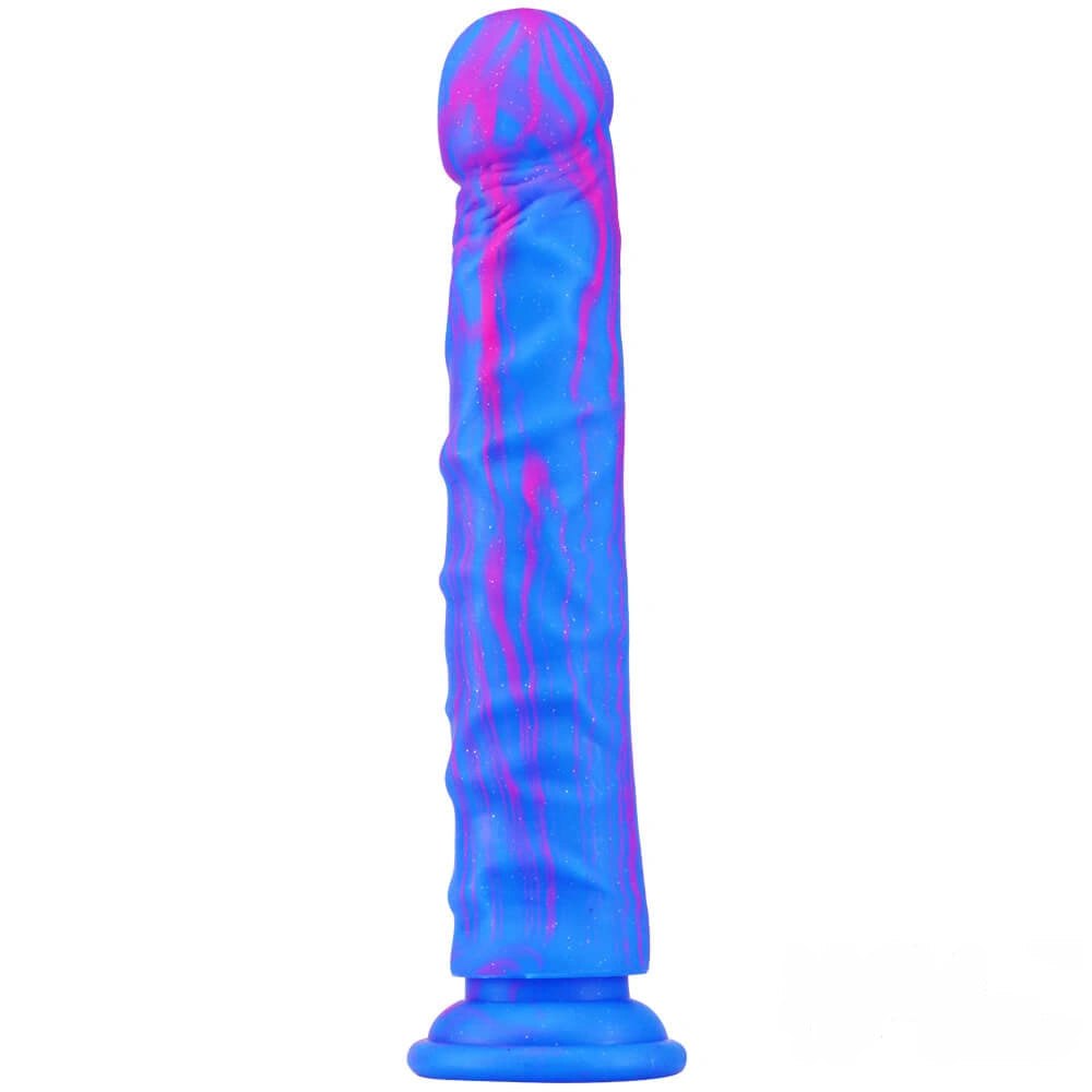 Multi-color silicone dildo with suction cup base, photo 1