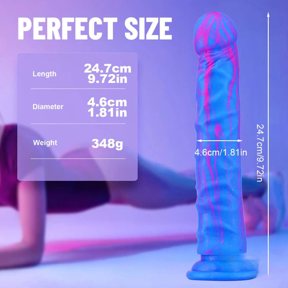 Multi-color silicone dildo with suction cup base, photo 4