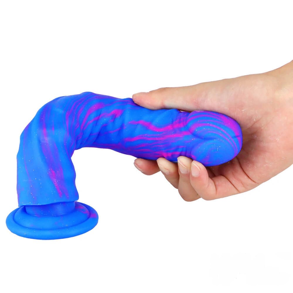 Multi-color silicone dildo with suction cup base, photo 8