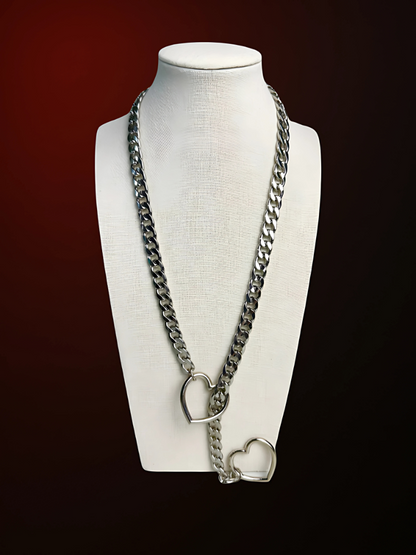 Couple-Heart-Slip-Chain-Necklace-25inch-White-WildNightX