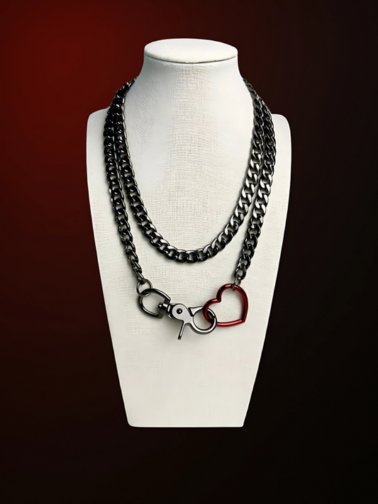 Curb-Choker-Black-Slip-Chain-Neck-Lace-WildNightX