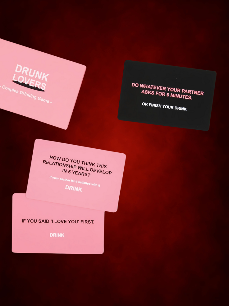 Drunk Lovers Card Game for date night packaging view – WildNightX