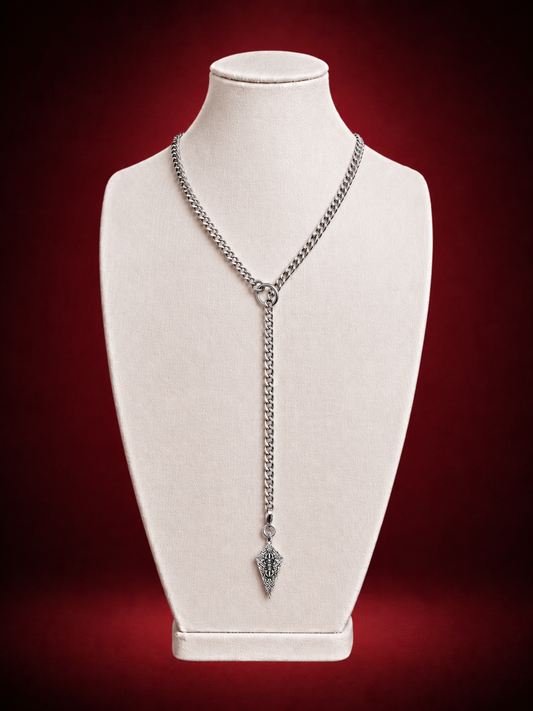 WildNightX Knight slip chain necklace for couples, bold armor-inspired steel