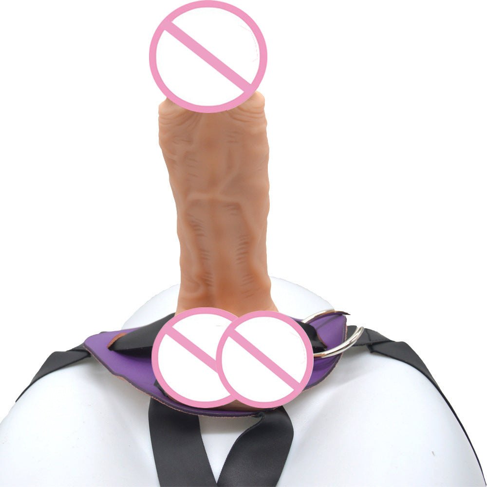 Flesh wearable silicone strap-on dildo harness