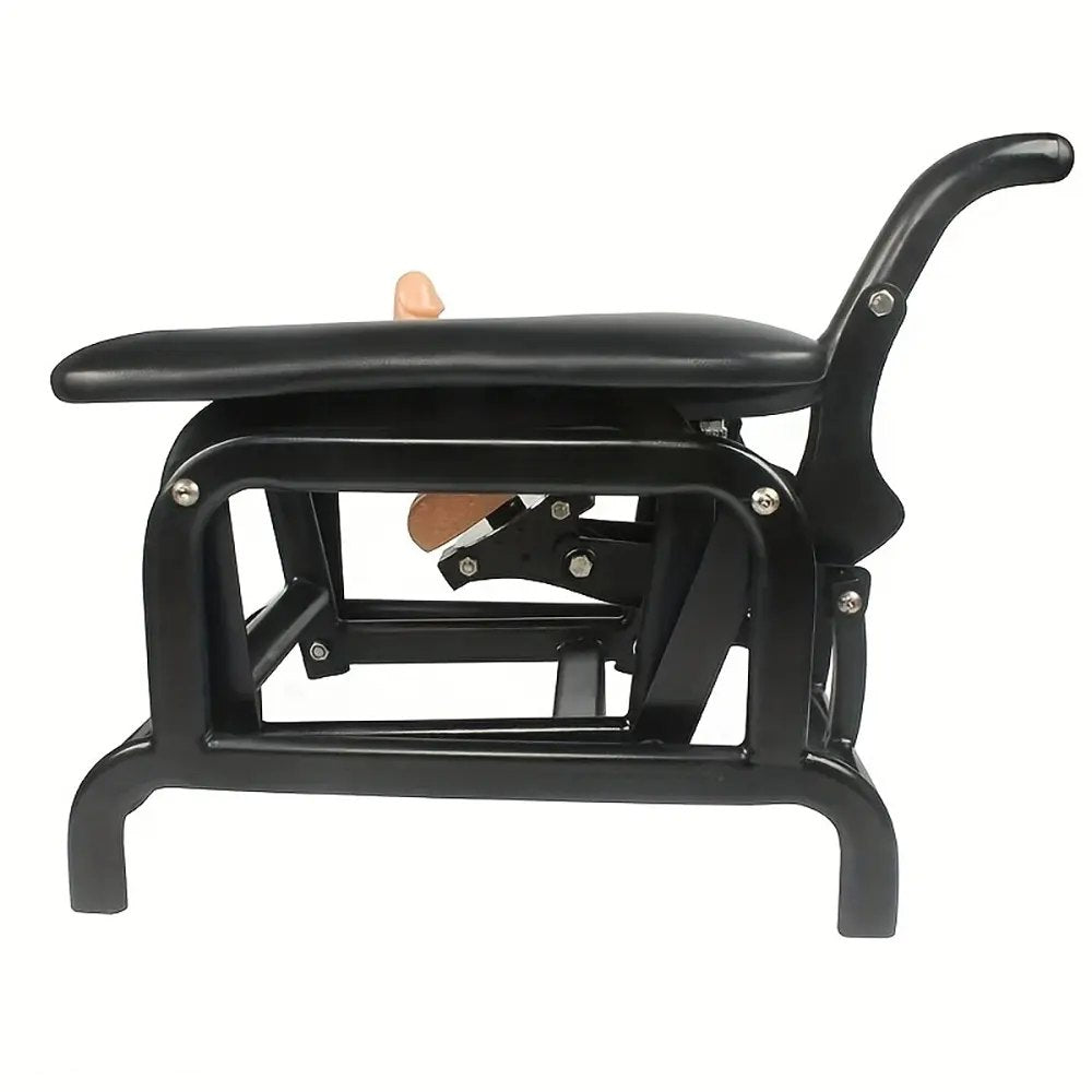 Black steel bondage chair with dildo attachment, photo 4