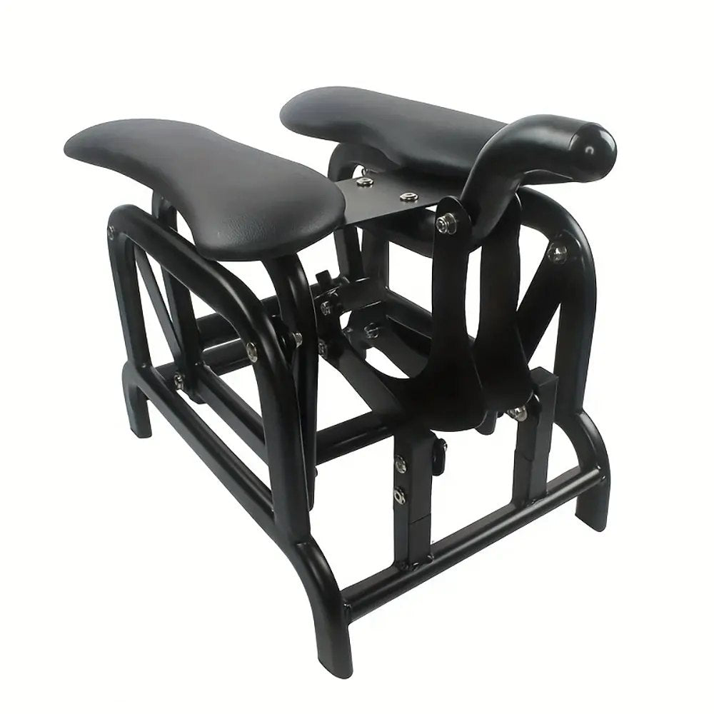 Black steel bondage chair with dildo attachment, photo 6