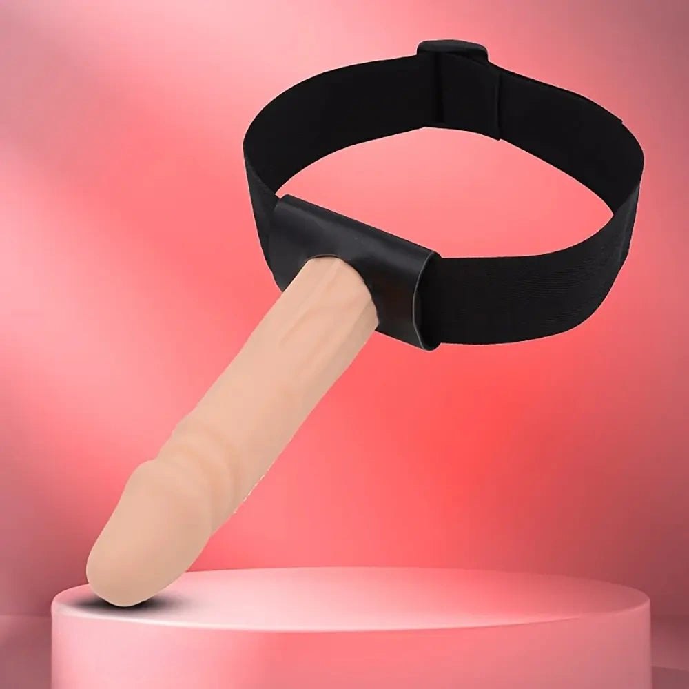 Flesh textured bondage mouth gag with head strap