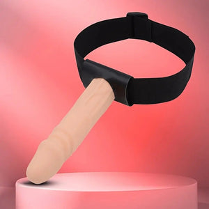 Flesh textured bondage mouth gag with head strap