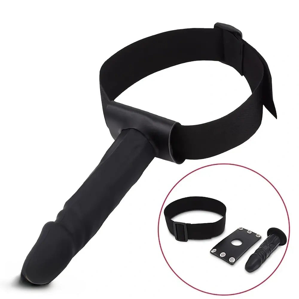 Textured bondage mouth gag with head strap, photo 3