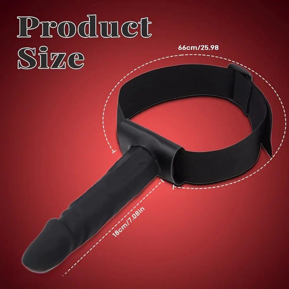 Textured bondage mouth gag with head strap, photo 8