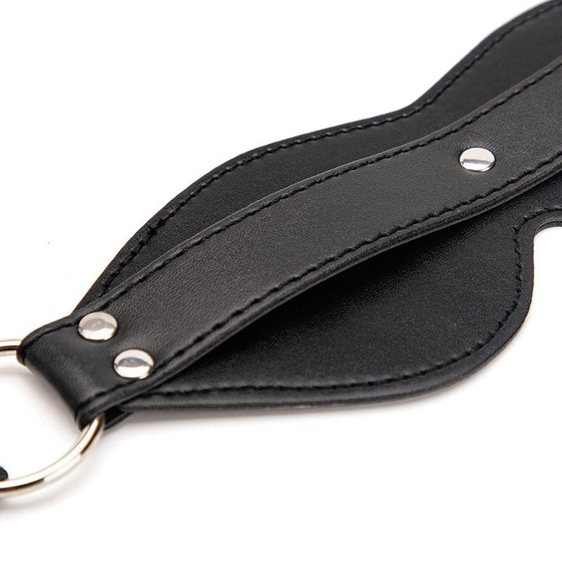 Black pu leather bondage blindfold, photo 2