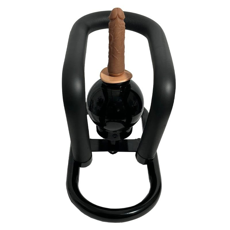 Black automatic thrusting sex machine with silicone dildo attachment, photo 1