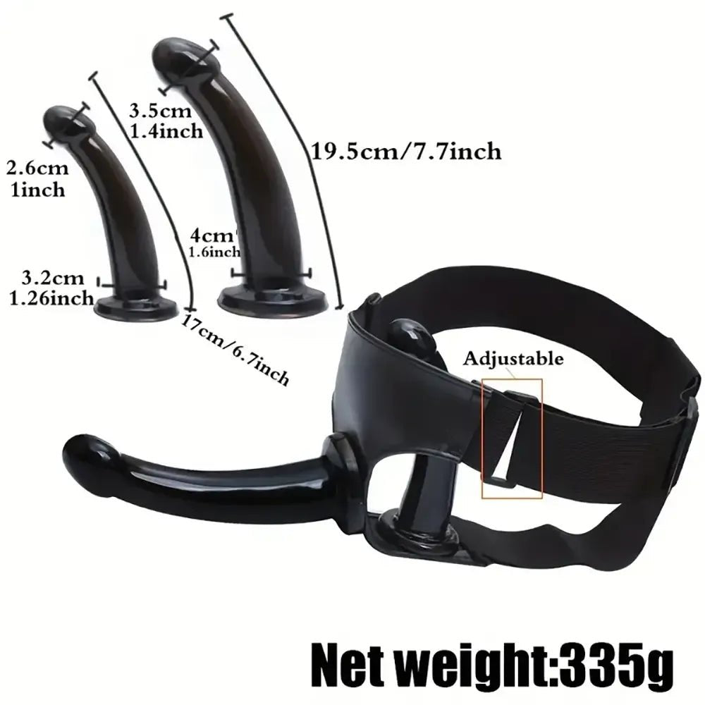 Black adjustable strap-on harness dildo, photo 5