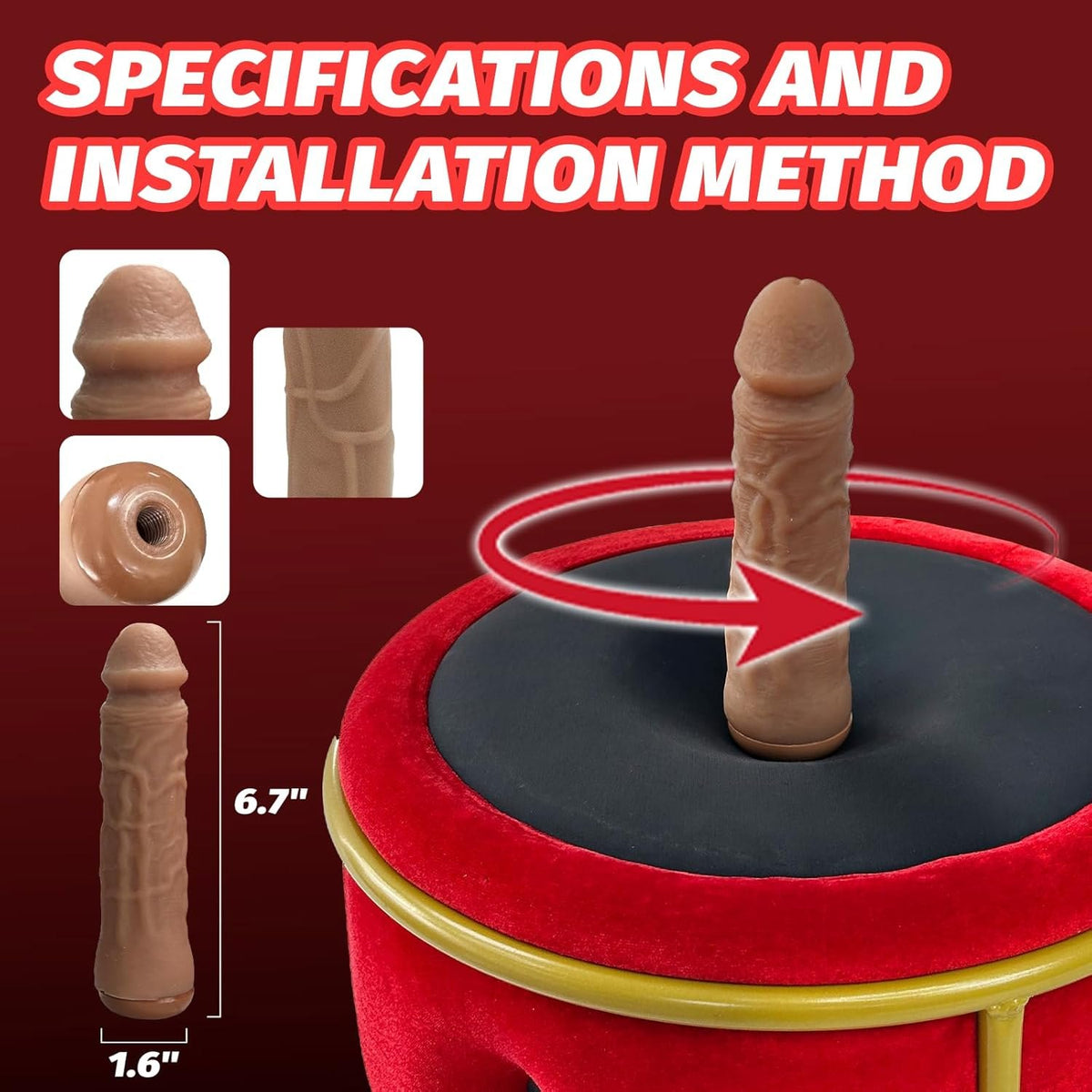 Adjustable thrusting sex machine chair with dildo attachment, photo 13