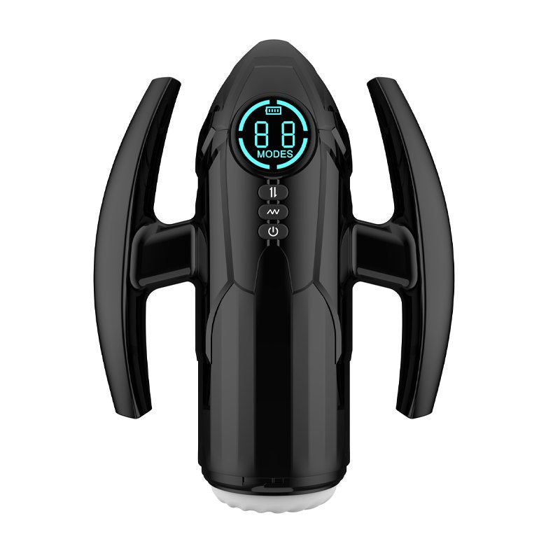 Black aerospace dual-handle male masturbator, photo 1