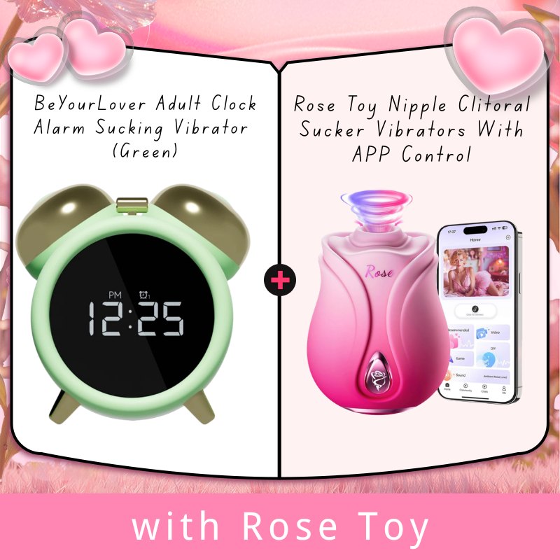 Green alarm clock shaped sucking vibrator