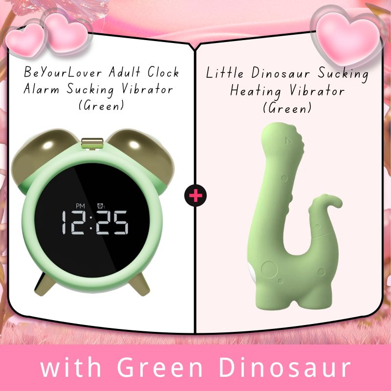 Green alarm clock shaped sucking vibrator