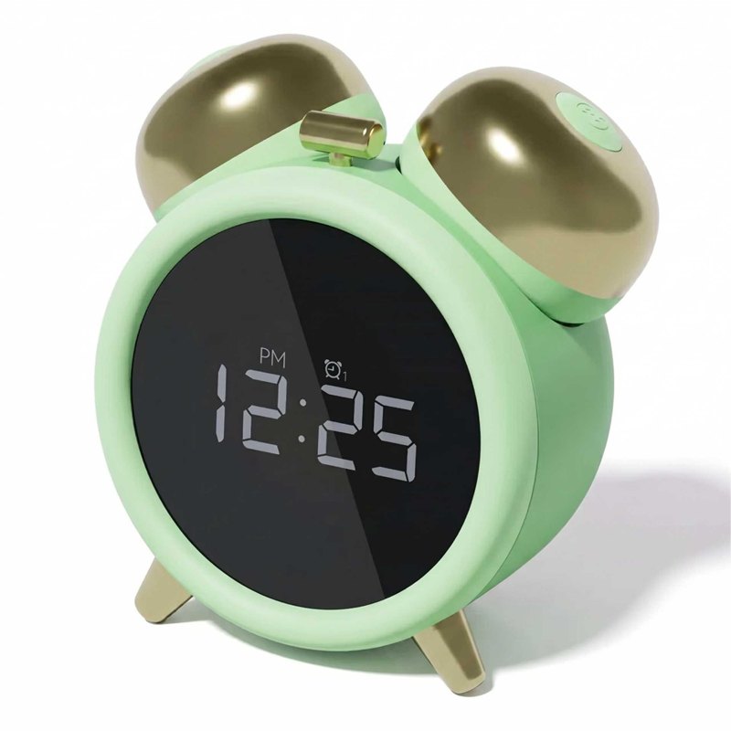 Green alarm clock shaped sucking vibrator