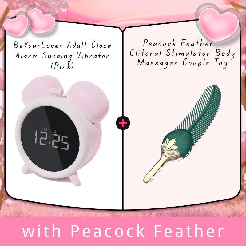 Pink alarm clock shaped sucking vibrator