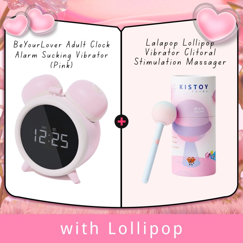 Pink alarm clock shaped sucking vibrator