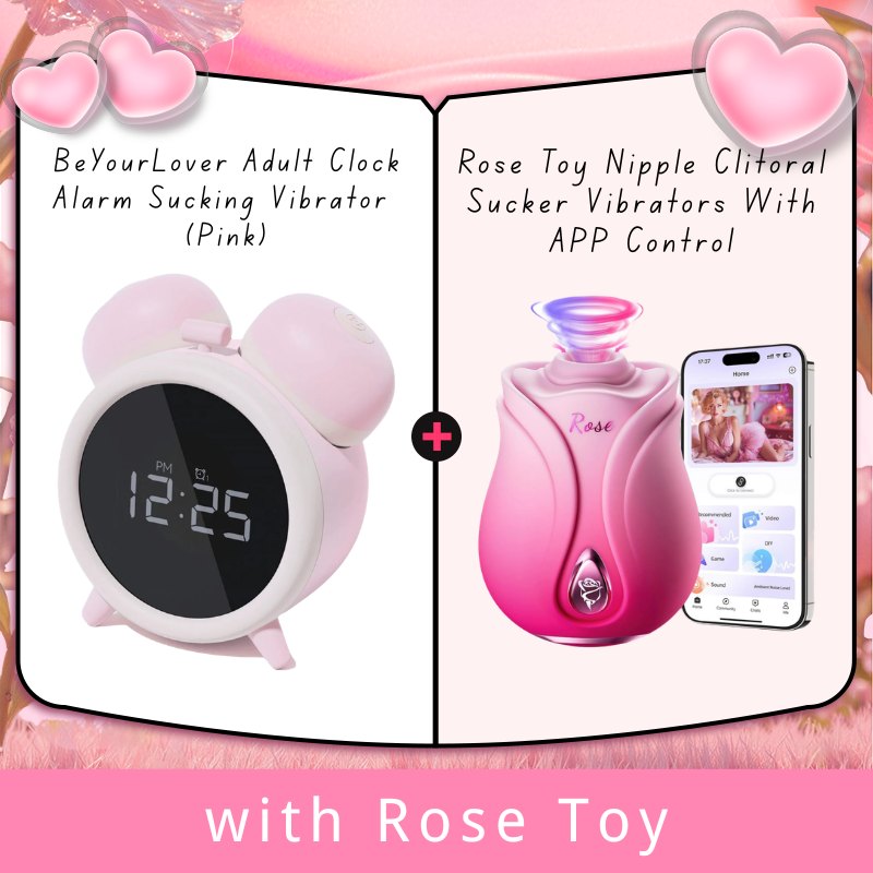 Pink alarm clock shaped sucking vibrator