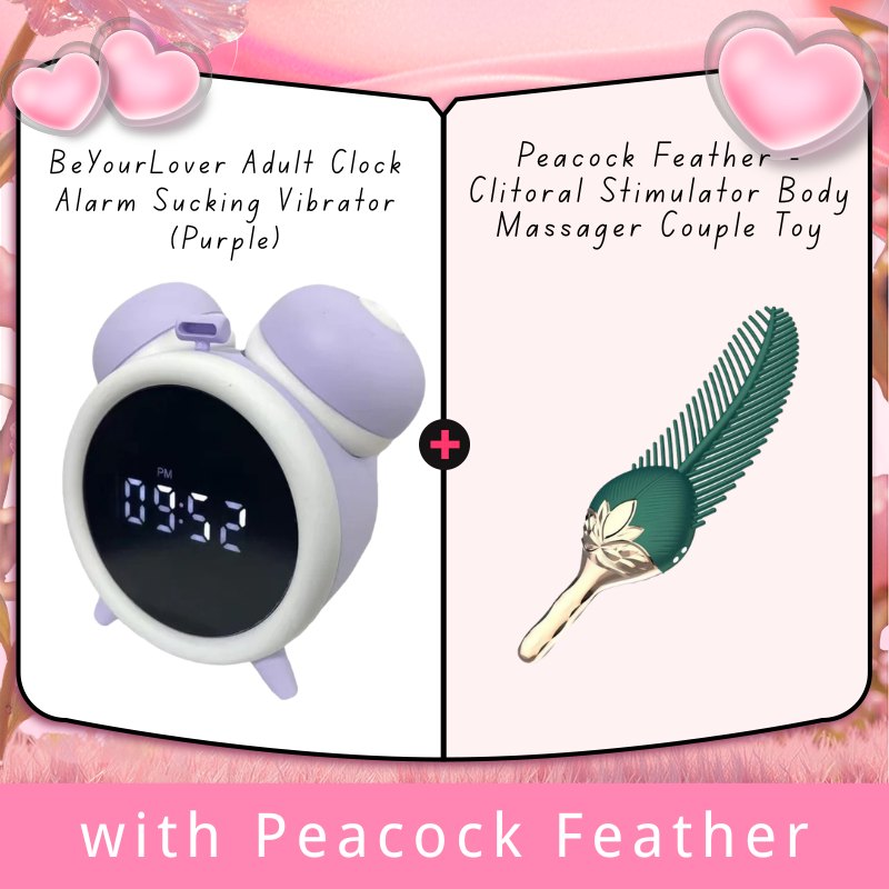Purple alarm clock shaped sucking vibrator