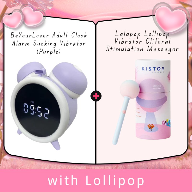Purple alarm clock shaped sucking vibrator