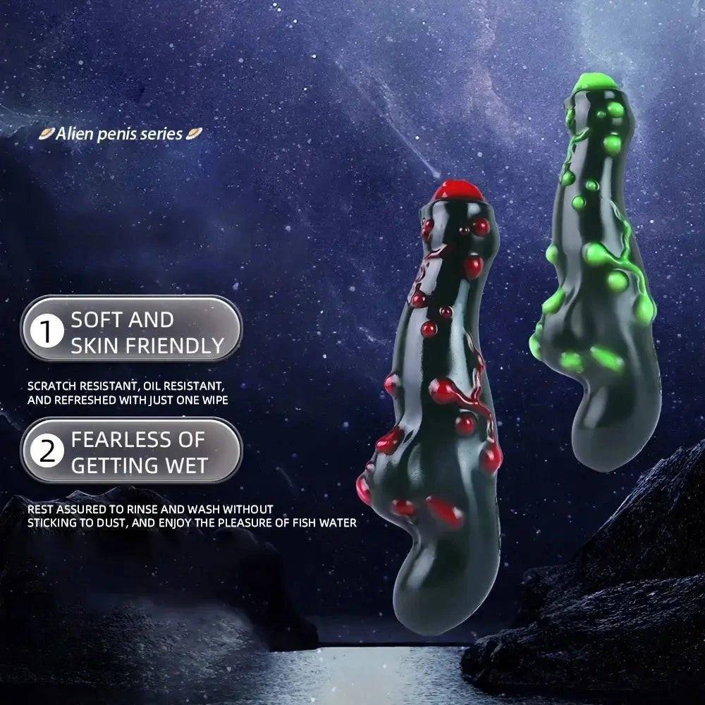 Black alien bump silicone dildo, photo 7