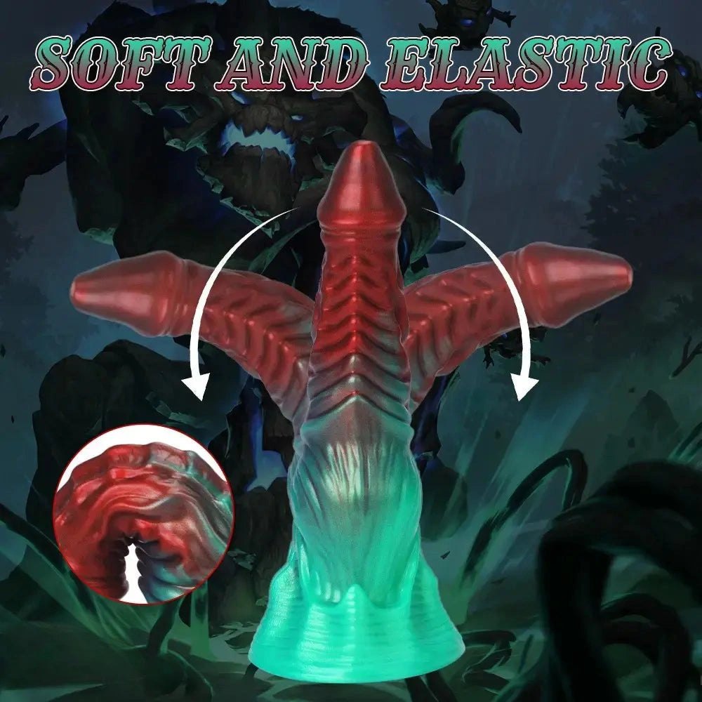 Mixed color alien fantasy silicone dildo, photo 10