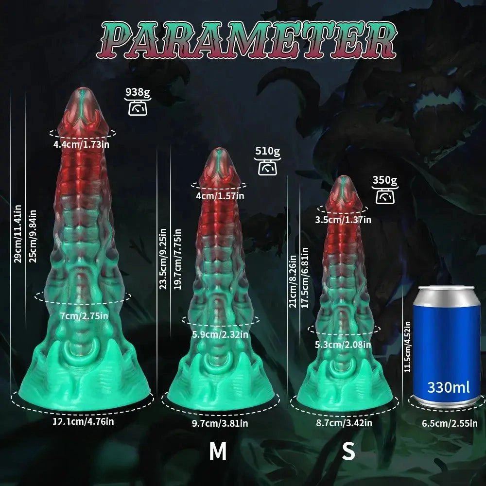 Mixed color alien fantasy silicone dildo, photo 14
