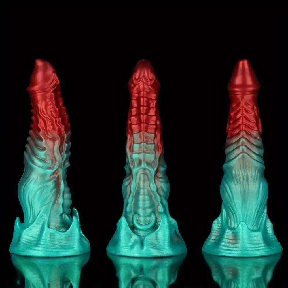 Mixed color alien fantasy silicone dildo, photo 8