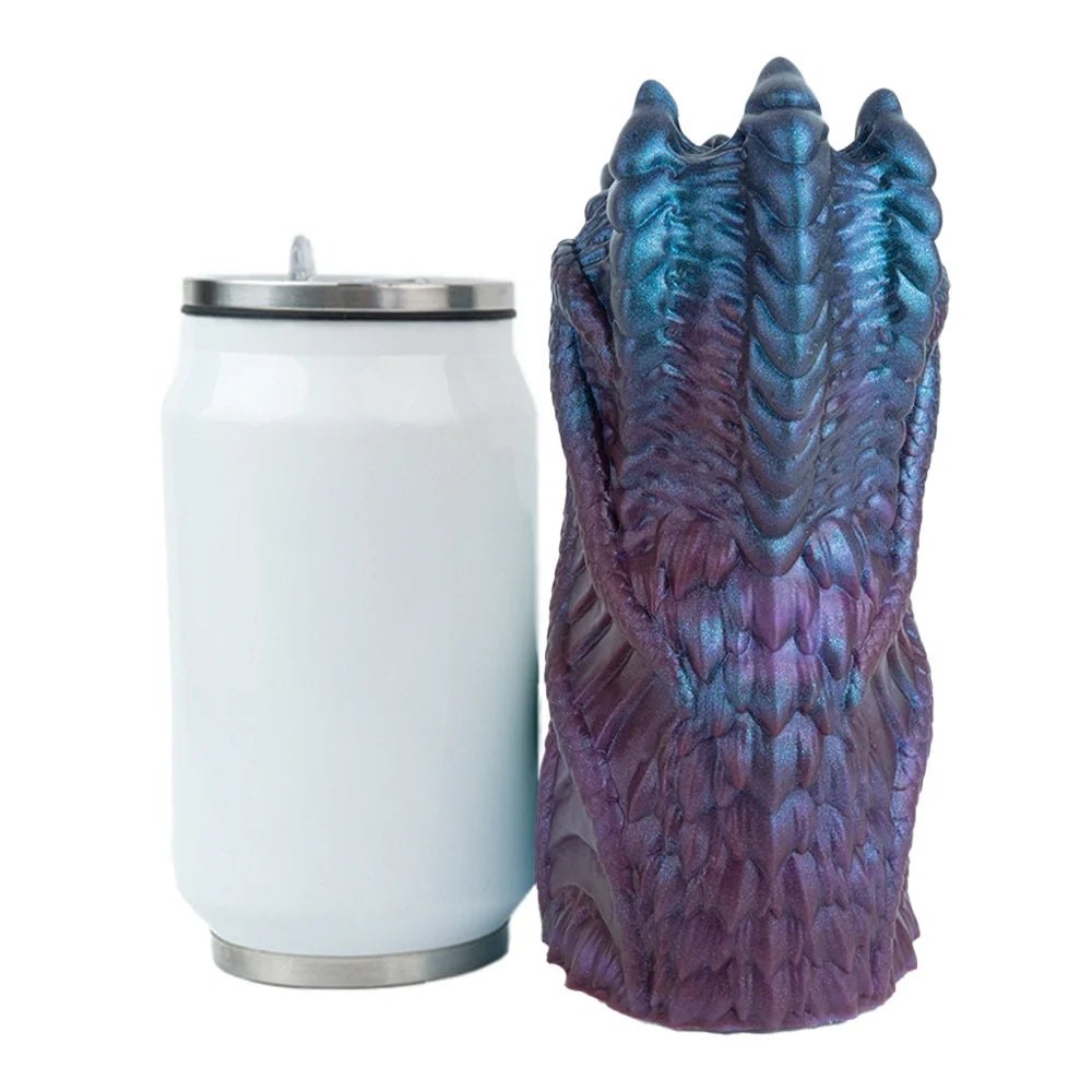 Iridescent teal violet alien claw masturbator with ridged exoskeleton, photo 5