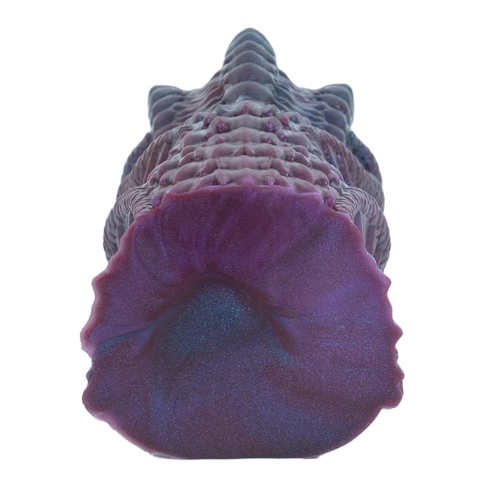 Iridescent teal violet alien claw masturbator with ridged exoskeleton, photo 6